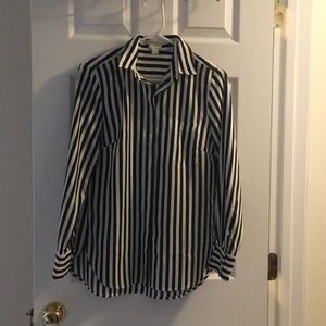 J.Crew Black and white button down top size XS